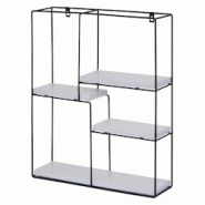 Décoshop26 - Étagère murale suspendue 4 niveaux en métal et bois blanc design industriel 51 x 40 x 11 cm 04_0008664 - blanc 3000262667000 Décoshop26 - Étagère murale suspendue 4 niveaux en métal et bois blanc design industriel 51 x 40 x 11 cm 04_0008664 - blanc 3000262667000