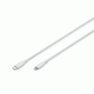 DIGITUS Câble de connexion Lightning en silicone, USB-C - Lightning, 2m, blanc, Lightning - USB-C, 2 m, blanc - blanc 4016032495994