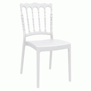 Emh Chaise de réception Napoléon Garden blanche empilable – résine renforcée – mariage, événement et restauration - blanc EPP (Polypropylèn