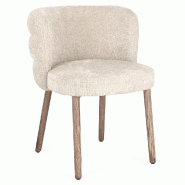 Fauteuil Ilma brillant/chêne 60 x 63 x 78 cm - Par 2