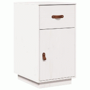 Helloshop26 - Armoire de bureau rangement pratique bois massif de pin 40 x 50 x 75 cm style rustique finition mate en bois blanc 02_0048421 - blanc Bo