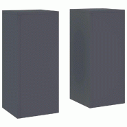 Helloshop26 - Lot de 2 supports de plantes géométriques pratiques extérieur 24 x 24 x 55 cm en acier anthracite 02_0052030 - métal 3000237213874