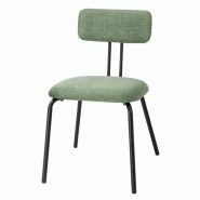 Lot de 2 chaises en acier et bois, vert noir, FAIRFIELD