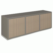 Meuble Vertigo T01 6 tiroirs à l'anglaise MDF naturel et anthracite 180x47x60 cm
