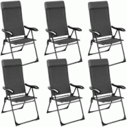 TecTake GmbH tectake Chaise de camping pliable MÜRITZ en aluminium avec appui-tête gris anthracite - 406209 - gris acier 406209 TecTake GmbH tectake Chaise de camping pliable MÜRITZ en aluminium avec appui-tête gris anthracite - 406209 - gris acier 406209