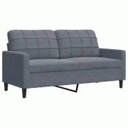 VidaXL Canapé à 2 places Gris foncé 140 cm Velours Modèle Nerlissex - 4007625