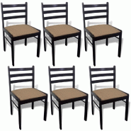 VidaXL Chaises à manger lot de 6 marron bois solide et velours Modèle Cristal Horizon - 272091