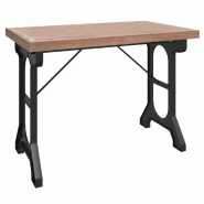 VidaXL Table à dîner 110x65x82 cm Bois de sapin massif et fer Modèle Vega Pro - 340769