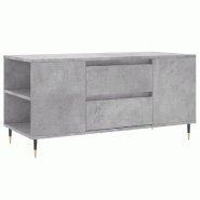 VidaXL Table basse gris béton 102x44,5x50 cm bois d'ingénierie Modèle Atlas Nordique - 830992