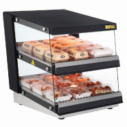 Vitrine chauffante inclinée à glissière 2 étagères - Buffalo - HW925