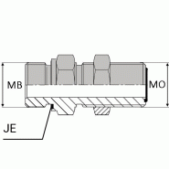 Adaptateur droit mâle cloison ORFS x mâle BSP forme E - OMMCYCL0406 - MORSF9/16 / MBSPJE 3/8