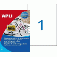 Apli 20 étiquettes polyester jaunes, format 210 x 297 mm (20 feuilles / cdt) - 8410782128779