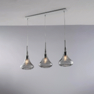 Bonetti Illumina Nemesi Rail en fer avec verre gris pyrex 3 lumières L.75x10 BL280-BIN3-GR - gris 8050713219192