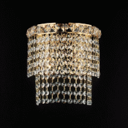 Bonetti Illumina Wagner Applique En Fer Et Laiton Doré Avec Strass 2 Lumières .14 P.21 Bl266-Ap2-Or - doré 8050713217952