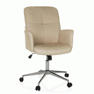 Chaise de bureau / chaise pivotante / chaise coque SOLAO 400 tissu menthe hjh OFFICE - beige polyester 621986