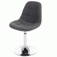 Décoshop26 - Chaise de salle à manger pivotante design rétro en tissu gris clair pieds chromé 04_0002194 - gris 3000257432699 Décoshop26 - Chaise de salle à manger pivotante design rétro en tissu gris clair pieds chromé 04_0002194 - gris 3000257432699