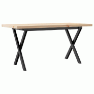 Décoshop26 - Table basse rectangulaire style industriel cadre en x 100 x 50 x 45,5 cm bois de pin et acier DEC036256 - acier 3000261124580