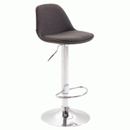 Décoshop26 - Tabouret de bar x1 moderne et confortable assise en tissu gris foncé pieds en métal chromé 10_0006091 - gris métal 3000265384072