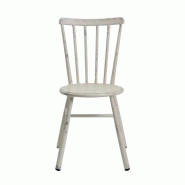 Emh Chaise professionnelle vintage à barreaux empilable – aluminium blanc vieilli – style rétro – usage chr intérieur/extérieur - aluminium