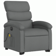 Fauteuil inclinable de massage électrique Gris foncé Tissu Modèle Permonis - 8721012165038