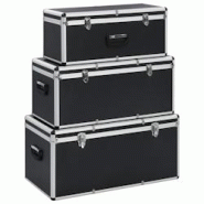 Helloshop26 - Boîtes de rangement 3 pièces aluminium noir 02_0003233 - 3000107481532 Helloshop26 - Boîtes de rangement 3 pièces aluminium noir 02_0003233 - 3000107481532