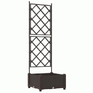 Helloshop26 - Cache-pot de jardin moderne extérieur 40 x 40 x 125 cm durable design chic en acier marron 02_0058510 - marron acier 3000240628290