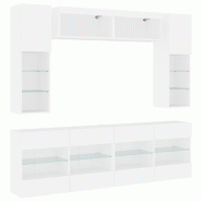Helloshop26 - Ensemble de meubles armoire buffet TV télévision salon chambre séjour murau x 6 pièces avec lumières LED blanc 02_0025346 - blanc 3