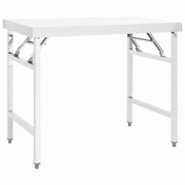 Helloshop26 - Table de travail professionnelle pliable de cuisine 100 x 60 x 80 cm acier inoxydable 02_0045425 - 3000220676235 Helloshop26 - Table de travail professionnelle pliable de cuisine 100 x 60 x 80 cm acier inoxydable 02_0045425 - 3000220676235