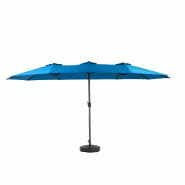 Merax parasol rectangulaire 453 x 267 cm, UPF50+, manivelle, 12 baleines acier, sans socle, bleu - bleu multi-matériau W2021P235013