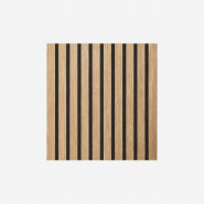 Panneau décoratif à lattes de bois, lattes en mdf et feutre pet, lot de 12 pièces, 60x60 cm, revêtement mural insonorisant, chêne. - marron DH104808