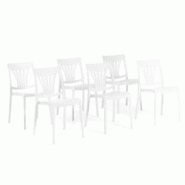 RATTATAN Set 6 Chaises en polypropylène avec fibre de verre empilables pour extérieur et jardin, bar et restaurant, cuisine design moderne - GINA - RATTATAN Set 6 Chaises en polypropylène avec fibre de verre empilables pour extérieur et jardin, bar et restaurant, cuisine design moderne - GINA -