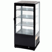 Romux® Vitrine Réfrigérée 3 Étagères avec 1 Porte Battante Noire 70 litres Ventilée | Vitrine à Poser en verre droit - 8436604198706