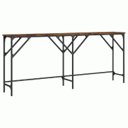 Table console chêne fumé 180x29x75 cm bois d'ingénierie Modèle Atlas Office Pro Évasion - 837764