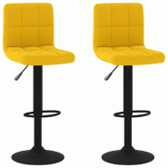 Tabourets de bar lot de 2 jaune moutarde velours Modèle Aero Marine Élite - 334312