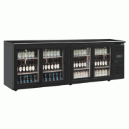 Arrière-bar 4 portes coulissantes - 698L - Noir - Réfrigérant R600a - Refroidissement par air forcé Arrière-bar 4 portes coulissantes - 698L - Noir - Réfrigérant R600a - Refroidissement par air forcé