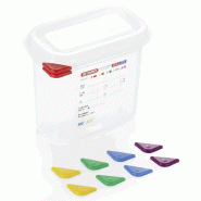 Bac GN 1/9 polypropylène H 150 mm 1,5 ltr avec couvercle GN 86 lot de 6 - Was Germany - plastique 4044925166577