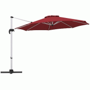 COSTWAY Parasol, diamètre 330 cm, parasol déporté à manivelle, rotation 360°, inclinable, UPF 50+. Pour jardin, terrasse et balcon (Rouge) - roug