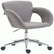 Décoshop26 - Fauteuil de bureau sur roulettes en tissu gris clair structure métal chromé BUR10701 - gris métal 3002489632694 Décoshop26 - Fauteuil de bureau sur roulettes en tissu gris clair structure métal chromé BUR10701 - gris métal 3002489632694