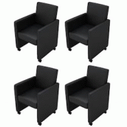 Décoshop26 - Lot de 4 chaises de salle à manger cuisine design et confortable en synthétique noir CDS021798 - noir 3000017071533 Décoshop26 - Lot de 4 chaises de salle à manger cuisine design et confortable en synthétique noir CDS021798 - noir 3000017071533