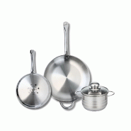 Ensemble de 2 Poêles de cuisson 24 et 32 cm et 1 faitout 16 cm Elo Profi Brillant - gris 3176239987850 Ensemble de 2 Poêles de cuisson 24 et 32 cm et 1 faitout 16 cm Elo Profi Brillant - gris 3176239987850