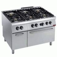 Fourneau 6 feux vifs + four gaz gn 2/1 + armoire - PG22/6BFA12-N