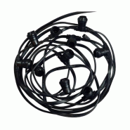 Guirlande Guinguette B22 20 douilles 10m IP44 extérieur Extensible câble plat noir MIIDEX - 3701124425287_0