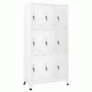 Helloshop26 - Armoire à casier avec 9 compartiments pour vestiaire bureau 90 x 45 x 180 cm en acier gris 02_0045824 - gris acier 3000233901171