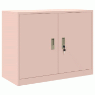 Helloshop26 - Armoire de rangement moderne avec portes verrouillables 90 x 40 x 70 cm en acier laminé à froid rose 02_0054810 - rose acier 300023867