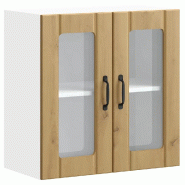 Helloshop26 - Armoire murale de cuisine espace de rangement 60 x 31 x 60 cm en bois d'ingénierie chêne artisanal 02_0050231 - verre 3000236251471