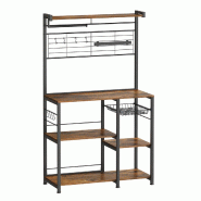 Helloshop26 - Étagère de cuisine meuble de rangement îlot de cuisine 42 x 90 x 167,3 cm avec support magnétique pour couteaux panier 12_0005690 -