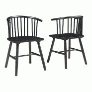 Helloshop26 - Lot de 2 chaises de salle à manger salon design moderne cuisine noir 03_0009634 - 3000224793044