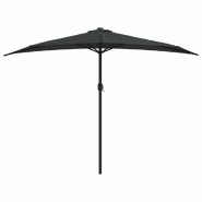 Helloshop26 - Parasol de balcon avec mât en aluminium 300 x 150 x 253cm demi noir 02_0008303 - noir aluminium 3000443882727
