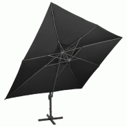 Helloshop26 - Parasol déporté à double toit noir 400 x 300 cm  02_0008569 - noir aluminium 3000457247765