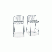 Lot de 2 tabourets haut BRIS - gris foncé